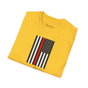 First Responder Red Line American Flag | Unisex Softstyle T-Shirt
