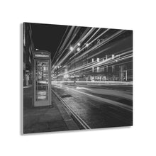 Load image into Gallery viewer, London Streets at Night Black &amp; White Acrylic Prints