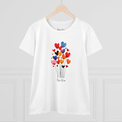 Floating Hearts | Women's Midweight Cotton Tee