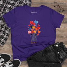 Load image into Gallery viewer, Floating Hearts | Women&#39;s Midweight Cotton Tee