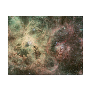 WFI Image of the Tarantula Nebula Wall Art | Horizontal Turquoise Matte Canvas