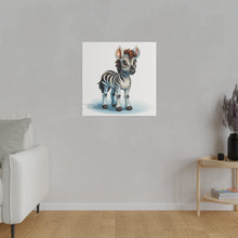 Load image into Gallery viewer, Happy Zebra Wall Art | Square Matte Canvas