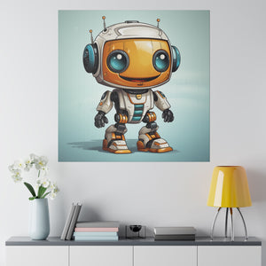 Happy Robot Wall Art | Square Matte Canvas