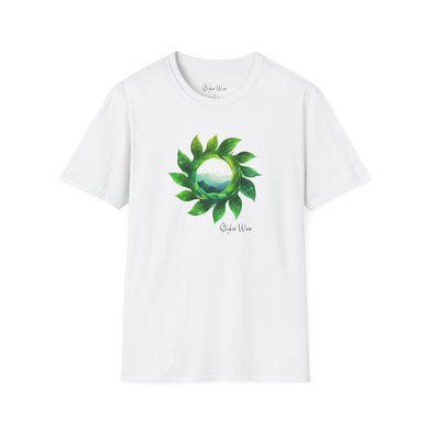 Leaves & Mountains Art | Unisex Softstyle T-Shirt