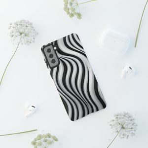 Funky Lines Black and White | iPhone, Samsung Galaxy, and Google Pixel Tough Cases