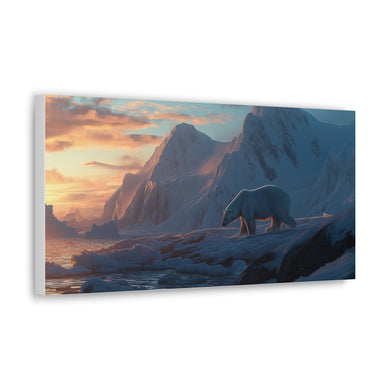 Sunset Polar Bear - Horizontal Canvas Gallery Wraps