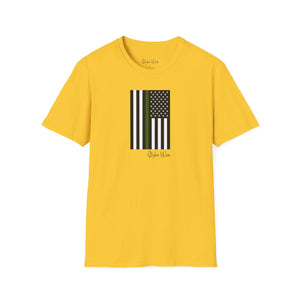 Green Stripe American Flag | Unisex Softstyle T-Shirt