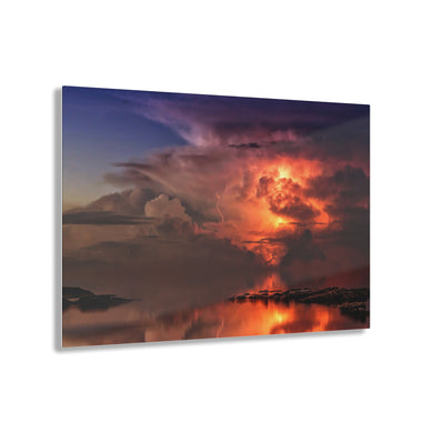 Fiery Thunderstorm at Sea Acrylic Prints