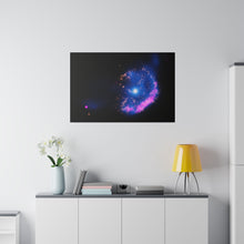 Load image into Gallery viewer, Fireworks Nebula Wall Art | Horizontal Turquoise Matte Canvas