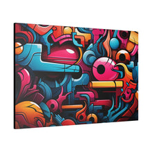 Load image into Gallery viewer, Funky Shapes Wall Art | Horizontal Turquoise Matte Canvas