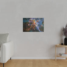 Load image into Gallery viewer, Inside the Carina Nebula Wall Art | Horizontal Turquoise Matte Canvas
