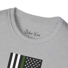 Load image into Gallery viewer, Green Stripe American Flag | Unisex Softstyle T-Shirt