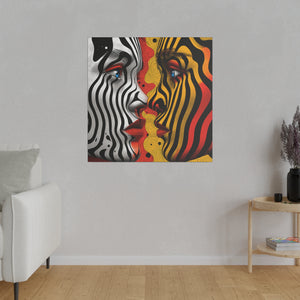 Face to Face Abstract Wall Art | Square Matte Canvas