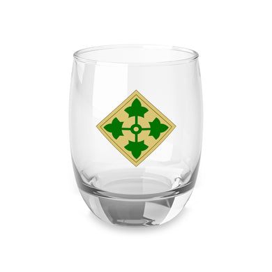 U.S. Army 4th Infantry Division Patch Whiskey Glass