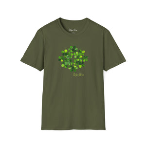 Lucky Green Clovers Minimalist Art | Unisex Softstyle T-Shirt