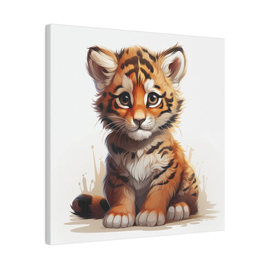 Tiger Cub Wall Art | Square Matte Canvas
