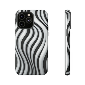 Funky Lines Black and White | iPhone, Samsung Galaxy, and Google Pixel Tough Cases