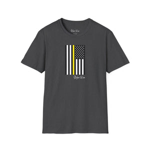 Yellow Stripe American Flag | Unisex Softstyle T-Shirt