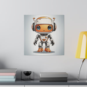 Cute Robot Wall Art | Square Matte Canvas