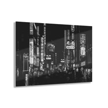 Load image into Gallery viewer, Tokyo Japan at Night Black &amp; White Acrylic Prints