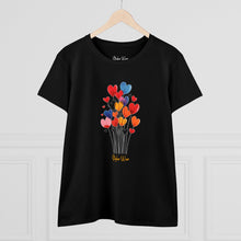 Load image into Gallery viewer, Floating Hearts | Women&#39;s Midweight Cotton Tee