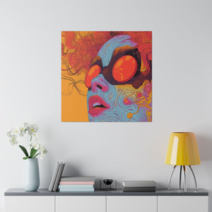 Colorful Abstract Face Wall Art | Square Matte Canvas
