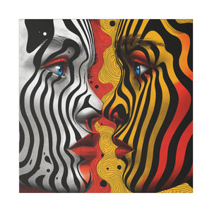 Face to Face Abstract Wall Art | Square Matte Canvas