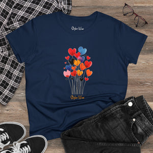 Floating Hearts | Women's Midweight Cotton Tee