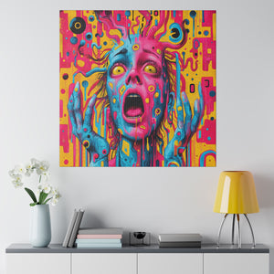 Colorful Abstract Chaos Wall Art | Square Matte Canvas