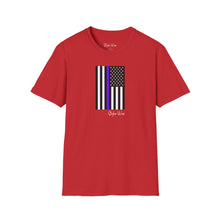 Load image into Gallery viewer, Purple Stripe American Flag | Unisex Softstyle T-Shirt
