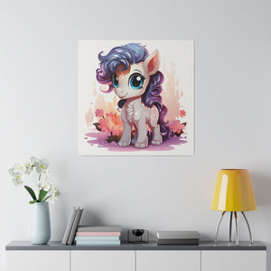 Pretty Pony Wall Art | Square Matte Canvas