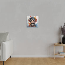 Load image into Gallery viewer, Painted Baby Monkey Wall Art | Square Matte Canvas