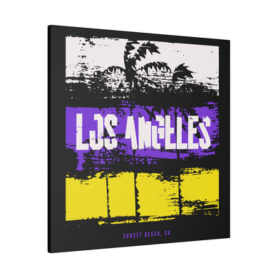 L.A. Purple & Yellow Wall Art | Square Matte Canvas
