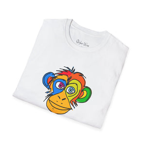 Funky Monkey Abstract Sketch | Unisex Softstyle T-Shirt