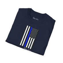 Load image into Gallery viewer, Police Blue Line American Flag | Unisex Softstyle T-Shirt