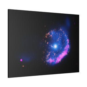 Fireworks Nebula Wall Art | Horizontal Turquoise Matte Canvas