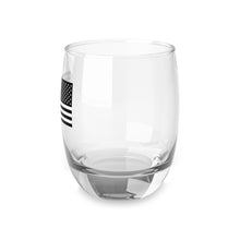 Load image into Gallery viewer, American Flag Black &amp; White Reversed &quot;Always Forward&quot; Whiskey Glass