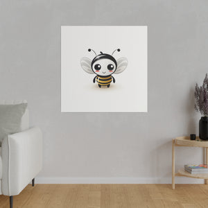 Cute Bumble Bee Wall Art | Square Matte Canvas