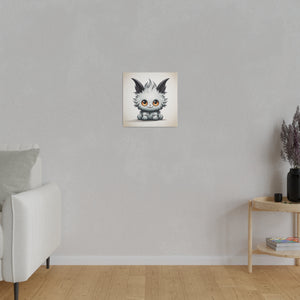Happy Cartoon Kitty Wall Art | Square Matte Canvas