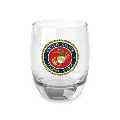 U.S. Marine Corps Emblem Whiskey Glass