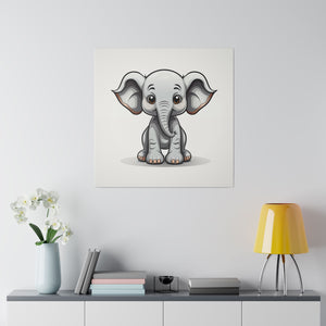 Cute Elephant Wall Art | Square Matte Canvas