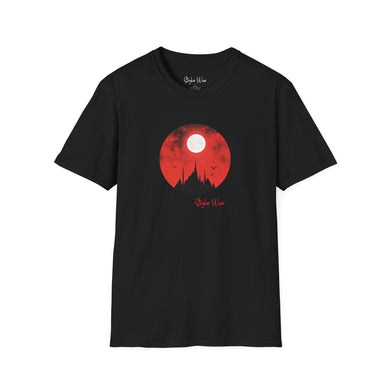 Spooky Mountains & Red Sky  | Unisex Softstyle T-Shirt