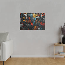 Load image into Gallery viewer, Abstract Shapes Wall Art | Horizontal Turquoise Matte Canvas
