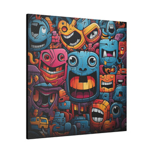 Funky Characters Wall Art | Square Matte Canvas