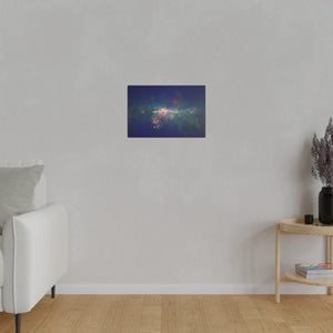 Peony Nebula Wall Art | Horizontal Turquoise Matte Canvas