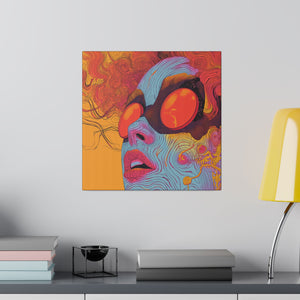 Colorful Abstract Face Wall Art | Square Matte Canvas