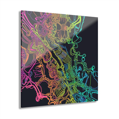Abstract Neon Scribbles | Acrylic Prints