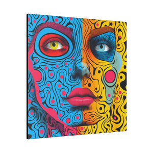 Colorful Abstract Face Pop Wall Art | Square Matte Canvas