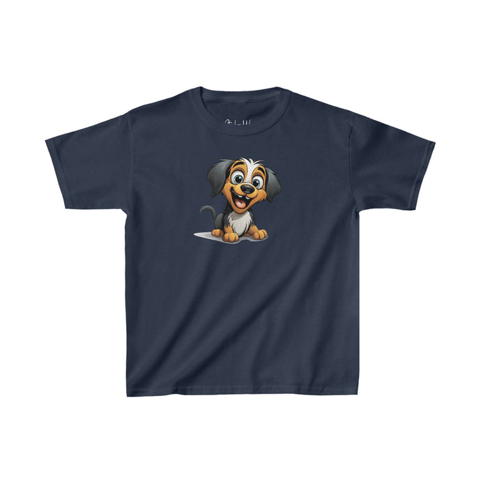 Happy Cartoon Puppy | Kids Heavy Cotton™ Tee