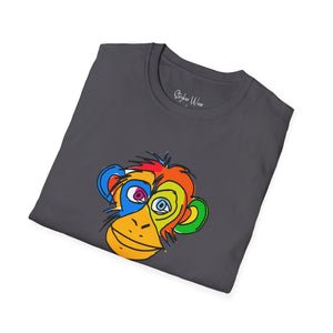 Funky Monkey Abstract Sketch | Unisex Softstyle T-Shirt